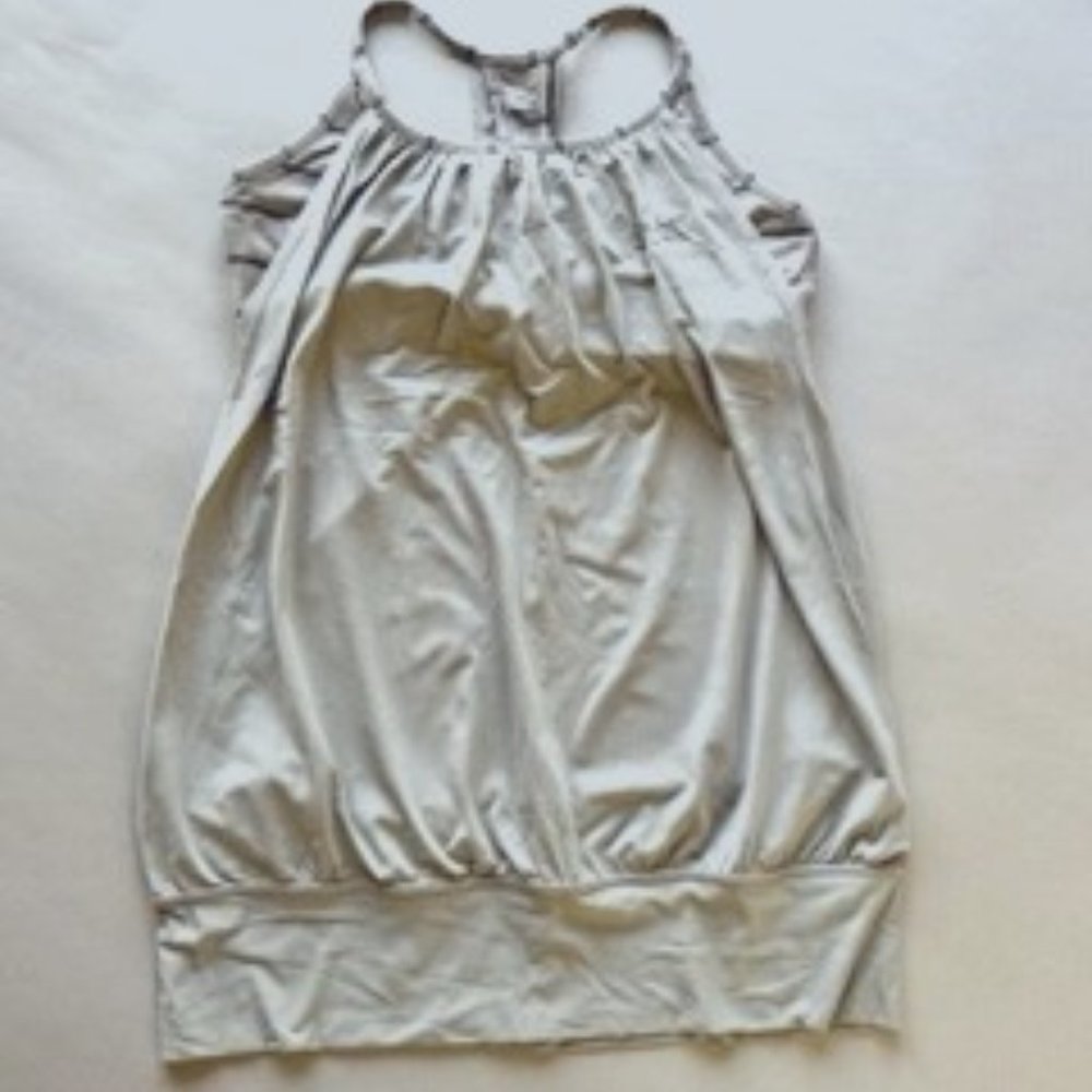 Lululemon No Limits Tank Ambient Grey/Cayman Stripe Heathered Medium Grey Sz 10